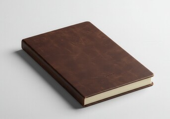 Obraz premium Vintage leather journal on light surface with elegant texture