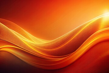 Fototapeta premium Abstract Orange Gradient Wave Texture Technology Background with Copy Space