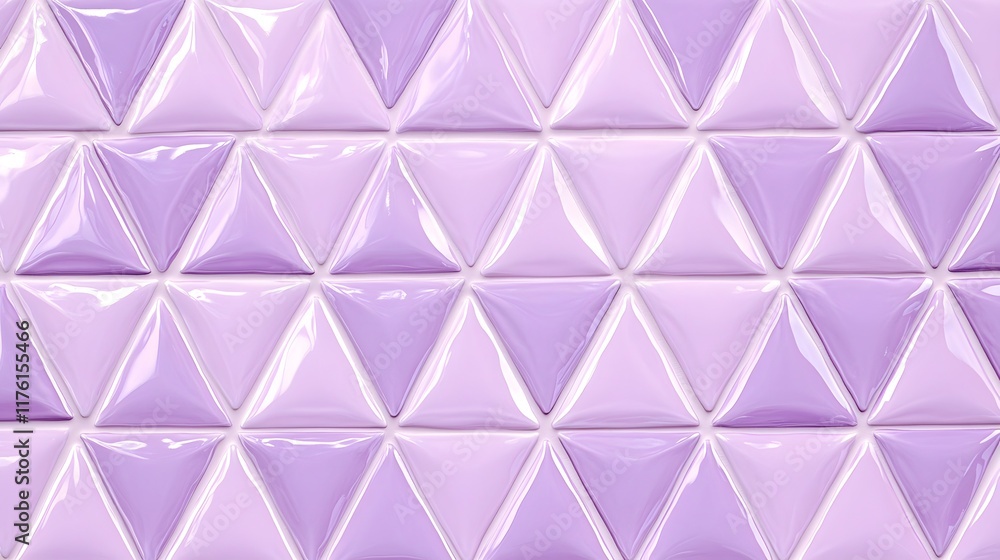 Poster repeating pattern of glossy lavender triangles