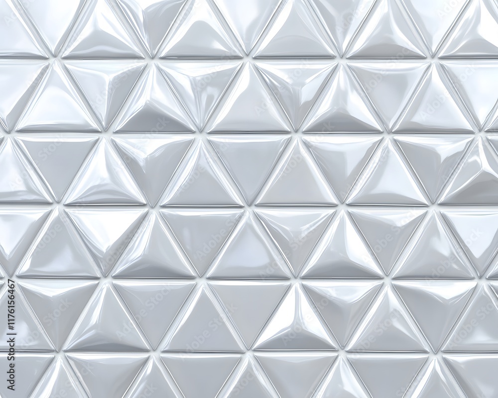 Aufkleber repeating pattern of glossy white triangular tiles