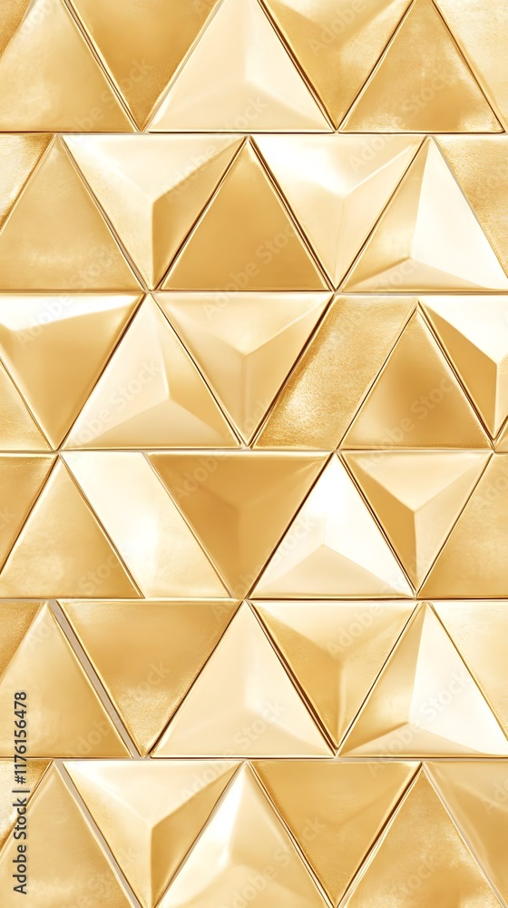Poster repeating pattern of gold triangular elements
