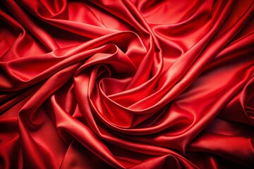Obraz premium Abstract Red Silk Satin Curtain Background: Luxury Shiny Fabric Texture for Design
