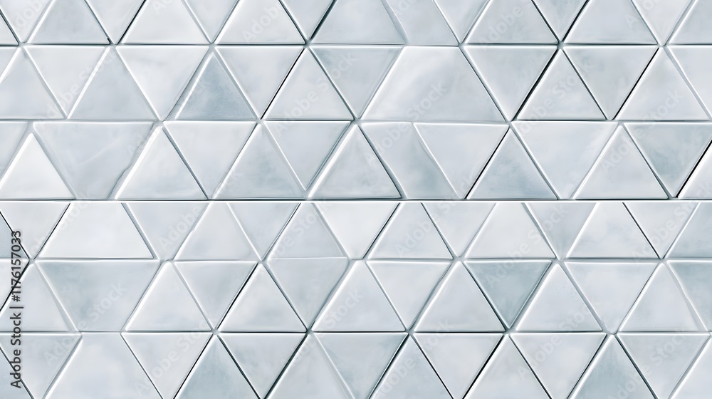 Poster Repeating Pattern of Light Gray Triangular Tiles