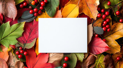 white card with autumn theme