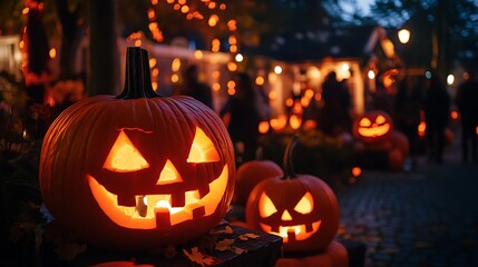 Illuminated Jackolanterns Glow Brightly At Night