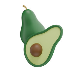 3d of oval avocado