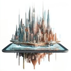 3d render of a Floating City Concept