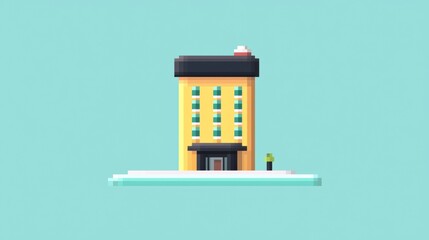Fototapeta premium Elegant five-star hotel illustration urban setting digital art