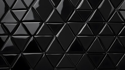 Obraz premium Tessellated Pattern of Glossy Black Triangular Tiles