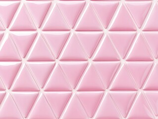 Tessellated Pattern of Glossy Pink Equilateral Triangles