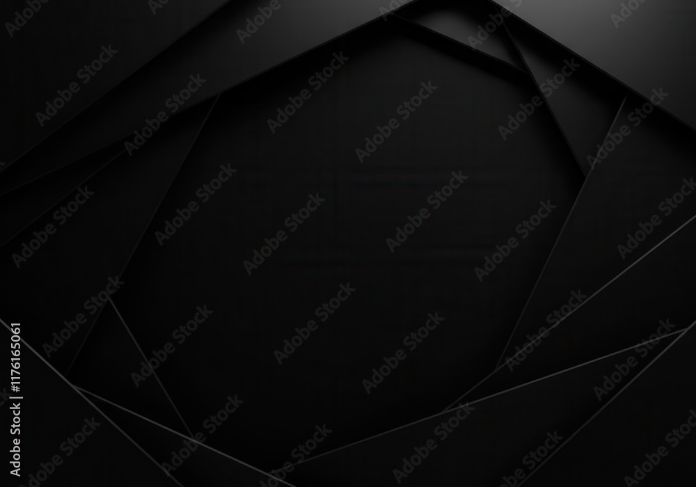Poster abstract black geometric layers background with modern design elements