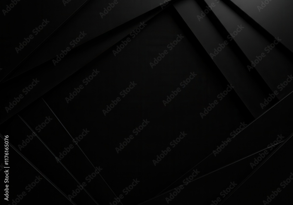 Aufkleber sleek black geometric design with subtle overlapping layers and elegant shadows