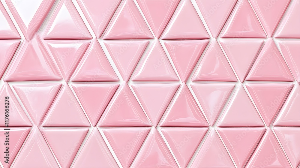Poster tessellated pattern of pink triangular tiles