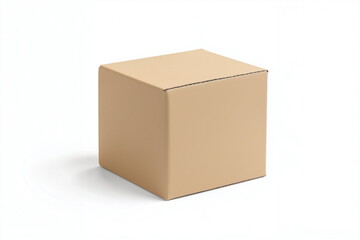 Close-up of a one brown cardboard box on a white background.
