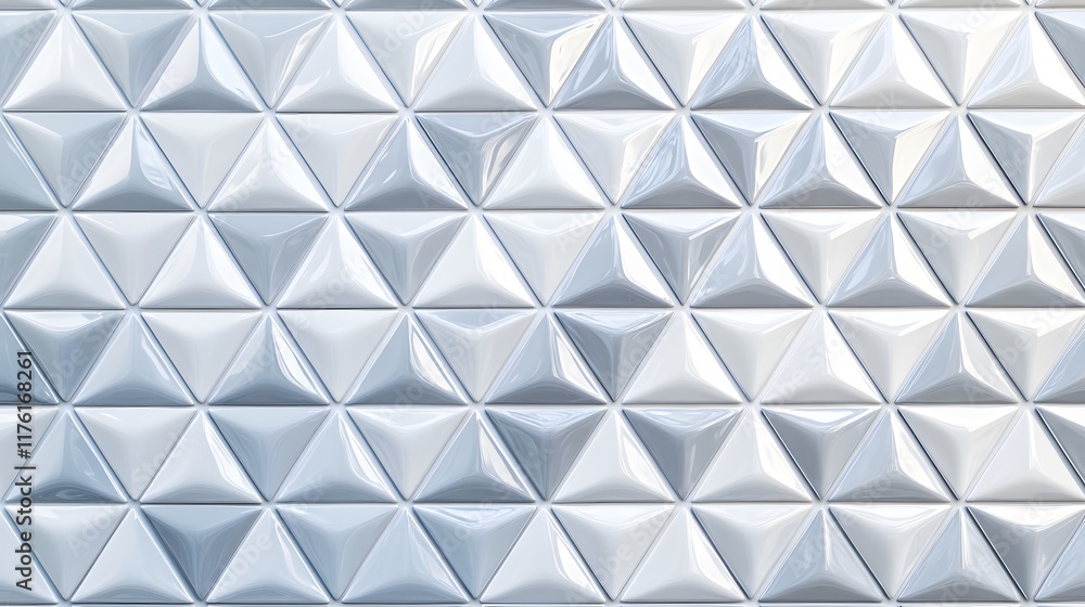 Poster white and light grey triangular geometric pattern