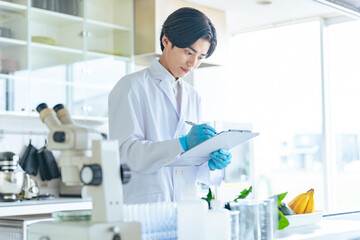 nutritionist, research, investigation, man, scientist, cooking, school lunch, vegetable, fruits,...