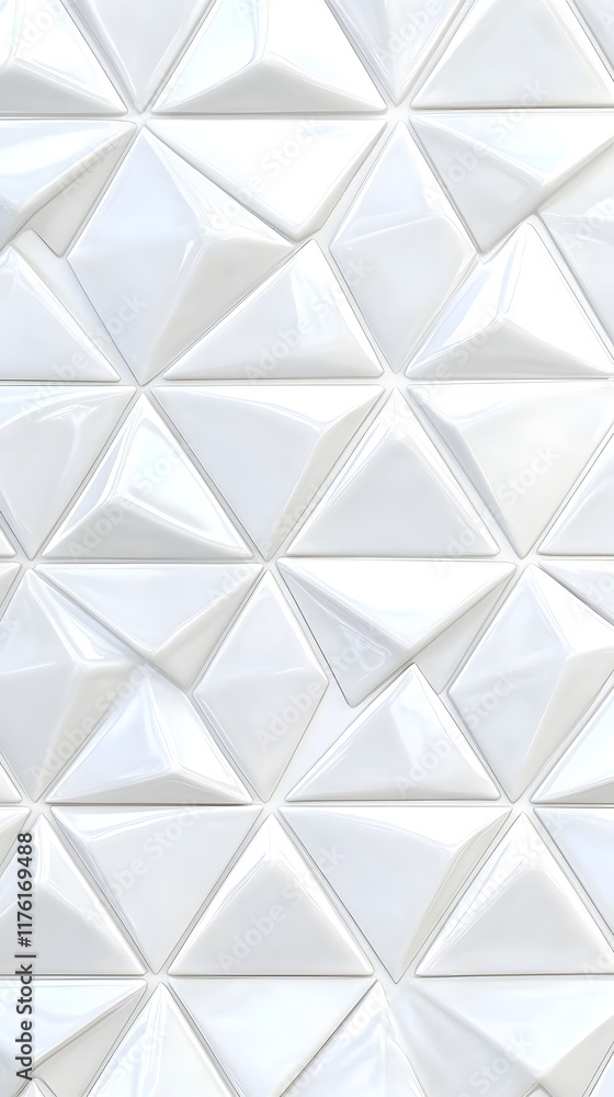 Aufkleber white glossy triangular geometric pattern