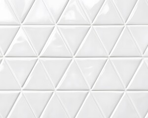 White Glossy Triangular Tile Pattern
