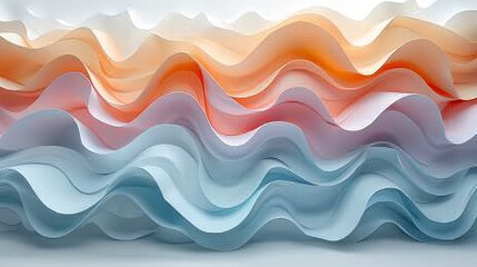 A composition of soft, interlocking shapes in glowing pastel tones 