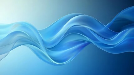 Obraz premium Flowing blue 3D abstract elements swirling against a dynamic gradient background