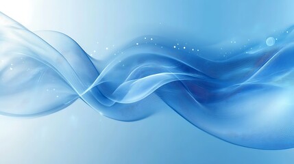 Obraz premium Flowing blue 3D abstract elements swirling against a dynamic gradient background