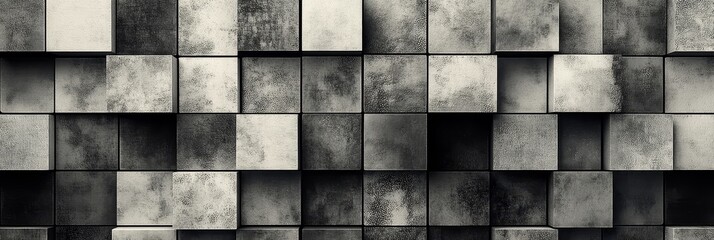 Abstract grayscale cube pattern background.