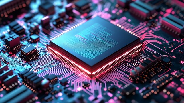 Advanced chipset design showcased through generative AI art techniques