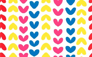 seamless background with big hearts colorful for valentine card fabric texture  surfaces 