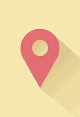 Fototapeta premium Geometric Pink Navigation Symbol: Minimalist Map Marker for Creative Graphics 