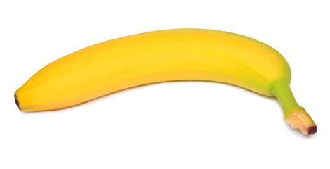 Single banana against white background