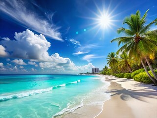 Fototapeta premium Cancun Beach Vacation: Turquoise Waters & White Sand Paradise