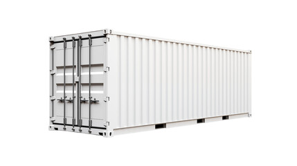 White Shipping Container for Cargo and Logistics on a transparent background