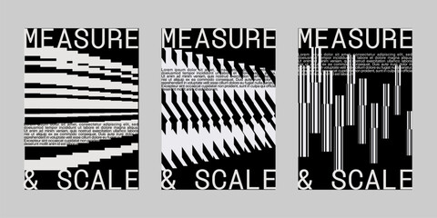 Brutalism poster for band and event. Analog punk poster set, Poster collection for print and social media. Flyer template set, Poster graphic design set