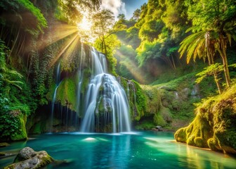 Cebu Inambakan Falls: Macro Photography of Water Droplets and Lush Greenery