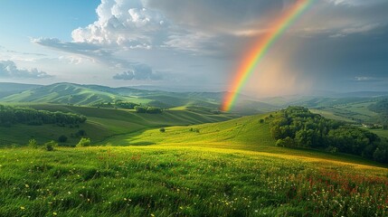 Obraz premium 白い雲の後ろに現れる虹の空撮7