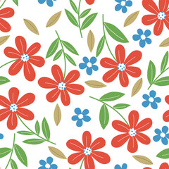 Flower seamless pattern design with beautiful flower and leaves. Flower art. floral and leaf pattern design for fabric, cotton, wallpaper, satin, gift wrap, carpet, background.	