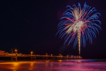 "Fireworks  At Okaloosa Island Pier"