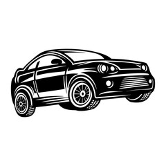 Obraz premium Vehicle Car silhouette design vector illustration black and white