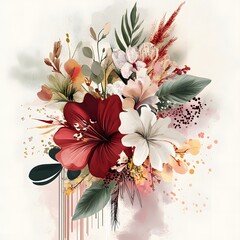 Bouquet of a modern spring flowers with modern style photo