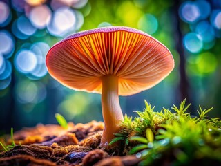 Crepidotus ostreatus Mushroom Stock Photo: Close-up Detail of Oyster Mushroom Cap