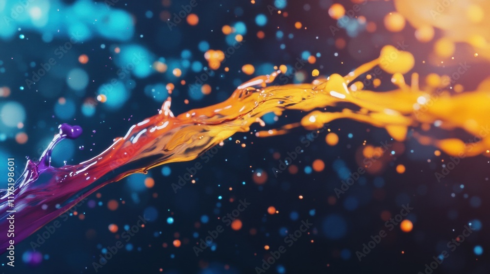 Aufkleber colorful liquid droplets swirl and blend in a mesmerizing dance, creating a captivating effect full 