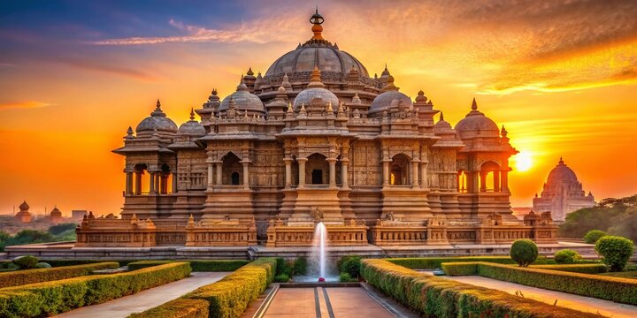 Delhi Akshardham Temple - Majestic Indian Architecture Portrait Photography