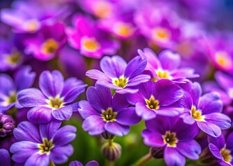 Obraz premium Delicate Spring Purple Flowers Close Up Macro Photography
