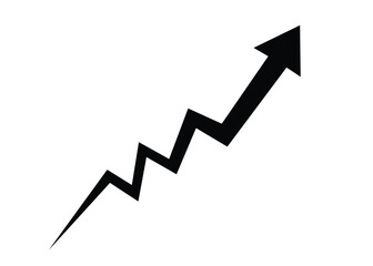 zigzag black arrow upward pointing going up trend