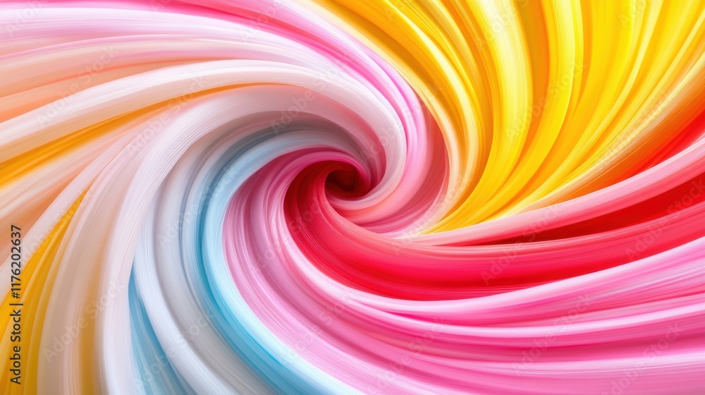 Poster bright swirling patterns blend colors beautifully, forming an abstract display that conveys energy a
