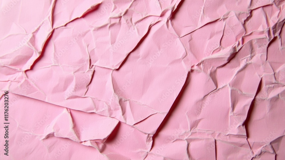 Poster abstract crumpled paper in pink showcases an interesting texture perfect for backgrounds in various 