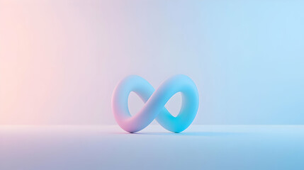 Fototapeta premium A modern infinity symbol in soft pastel colors representing limitless possibilities and creative design.