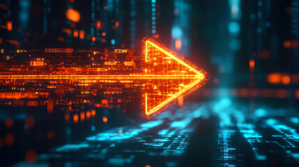 Futuristic arrow in web technology