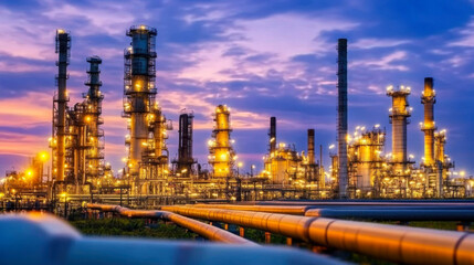 Fototapeta premium oil refinery plant Industry pipeline transport petrochemical