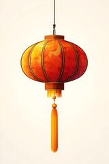 Fototapeta premium Traditional Chinese lantern, chinese new year lantern, hand lantern, chinese celebration illustration